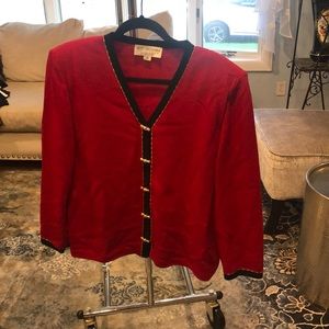Red knit evening jacket